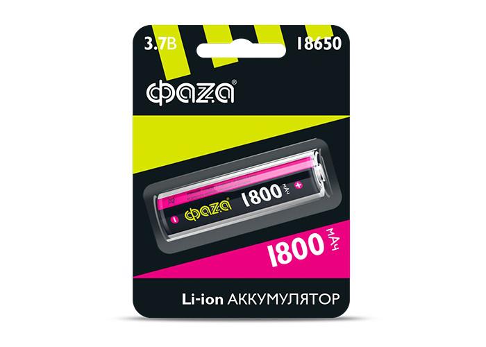 Аккумулятор 18650 3.7В Li-Ion 1800мА.ч без платы защиты 5008045 - ФАZА