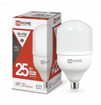Лампа светодиодная высокомощная LED-HP-PRO 25Вт цилиндр 4000К нейтр. бел. E27 2380лм 230В 4690612031057 - IN HOME