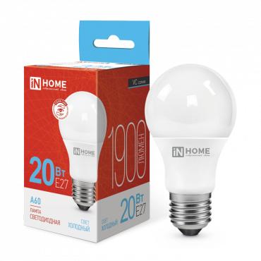 Лампа светодиодная LED-A60-VC 20Вт грушевидная 6500К холод. бел. E27 1900лм 230В 4690612020310 - IN HOME