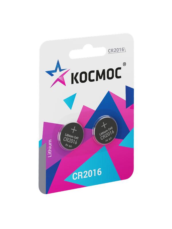 Элемент питания литиевый CR2016 2хBL (блист.2шт) KOC20162BL KOC2016BL2 - Космос