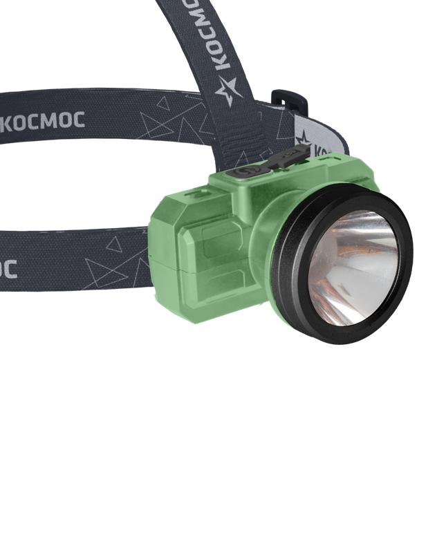 Фонарь аккумуляторный налобный 2Вт LED Li-ion 14500 500мА.ч корпус ABS-пластик USB-шнур type C регулируемый эласт. ремешок KOC516Lit - Космос