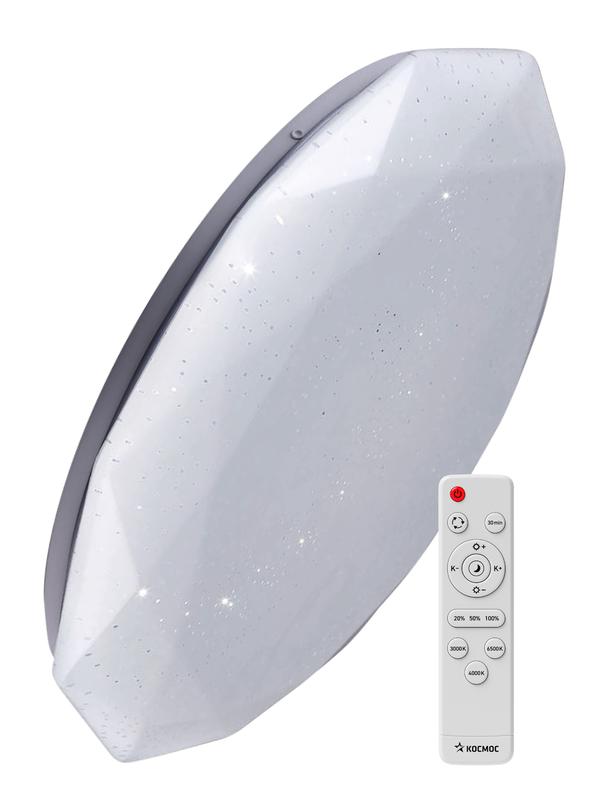 Светильник светодиодный PREMIUM DIAMOND 75Вт 230В 3000-6500К 6000лм IP40 500х90мм настенно-потолоч. управляемый с пультом ДУ КОСМОС KSDiam75W - Космос