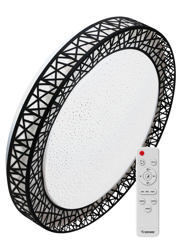 Светильник светодиодный PREMIUM Loft-B 55Вт 230В 3000-6500К 4400лм IP40 390х105мм настенно-потолоч. управляемый с пультом ДУ КОСМОС KSLofB55W - Космос
