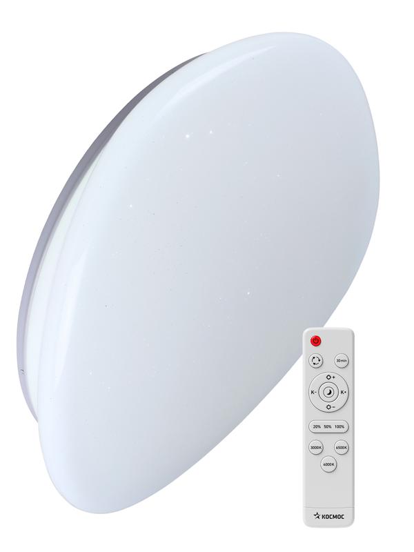 Светильник светодиодный PREMIUM STONE 75Вт 230В 3000-6500К 6000лм IP40 528х104мм настенно-потолоч. управляемый с пультом ДУ КОСМОС KSSton75W - Космос