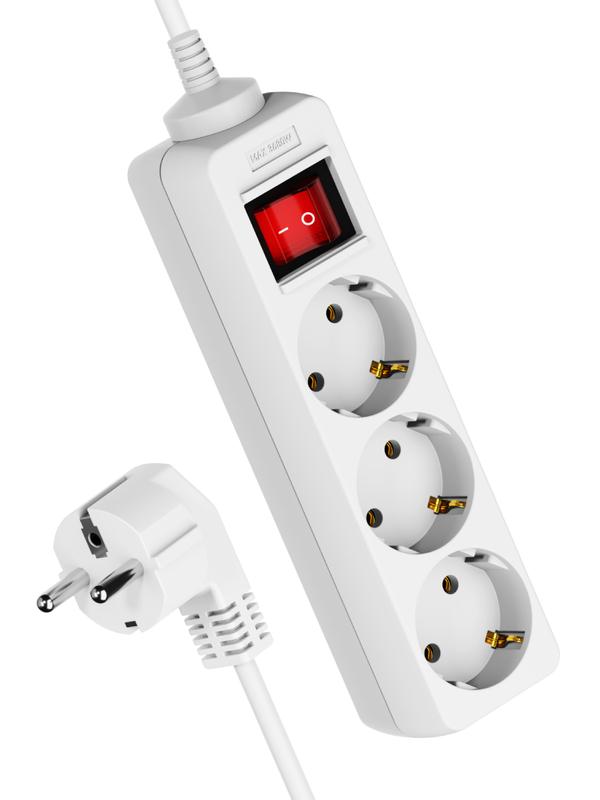 Удлинитель 3х5м с заземл. 16А IP20 ПВС 3х1 с выкл. YKsm5m-3g-Z-V(K) - Космос
