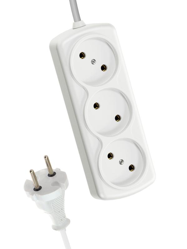 Удлинитель 3х1.5м 6А IP20 ПВС 2х0.75 YKsm1.5m-3g(6A)S - Космос