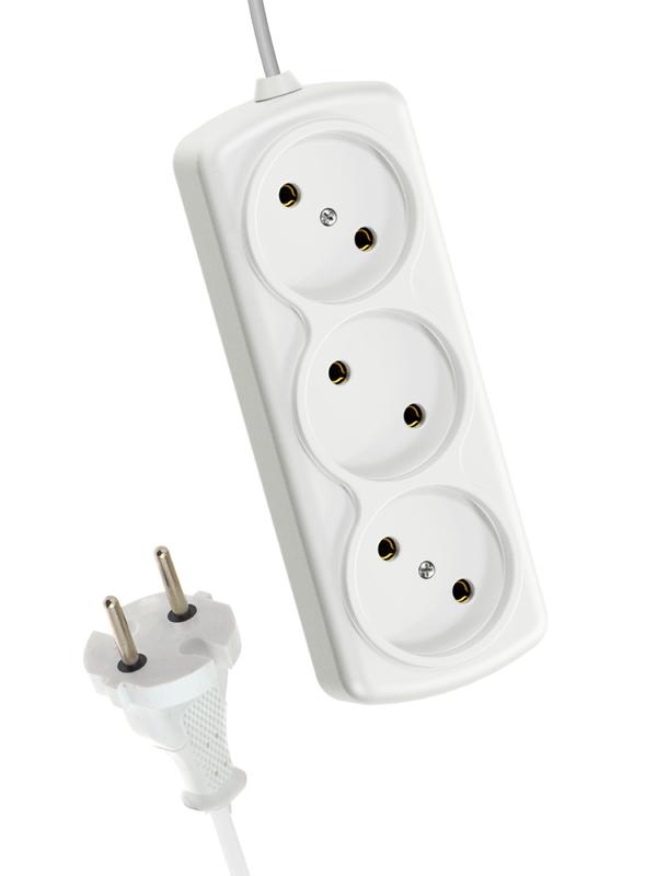 Удлинитель 3х3м 6А IP20 ШВВП 2х0.75 YKsm3m-3g(6A)E - Космос