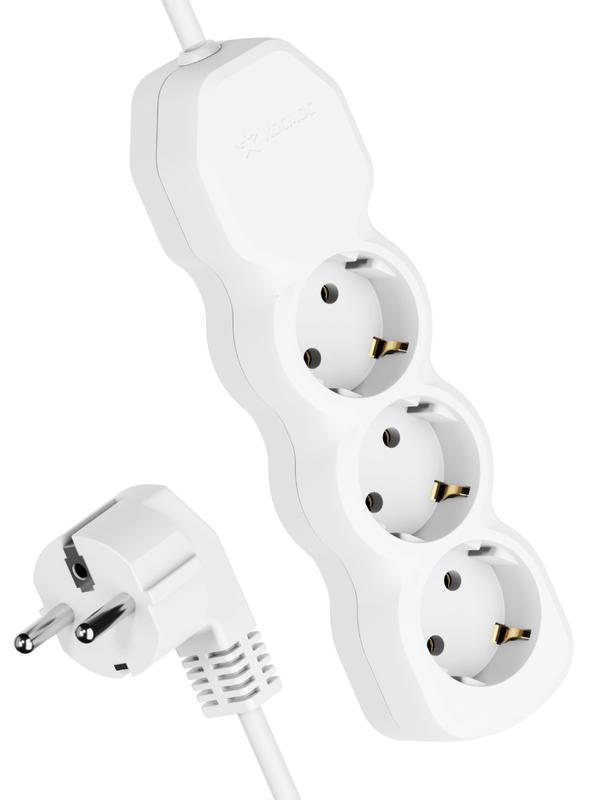 Удлинитель 3х5м с заземл. 10А IP20 ПВС 3х0.75 YKsm5m-3g-Z(10A)P - Космос
