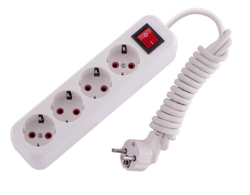 Удлинитель 4х2м с заземл. 16А IP20 Lila с выкл. 720-0402-402 - Lezard