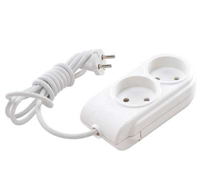 Удлинитель 2х2м без заземл. 10А IP20 защ. шторки N2010031 - Makel