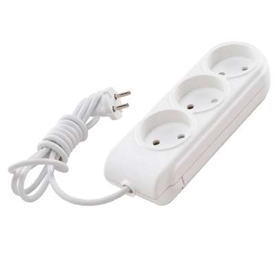 Удлинитель 3х3м без заземл. 10А IP20 защ. шторки N3010041 - Makel