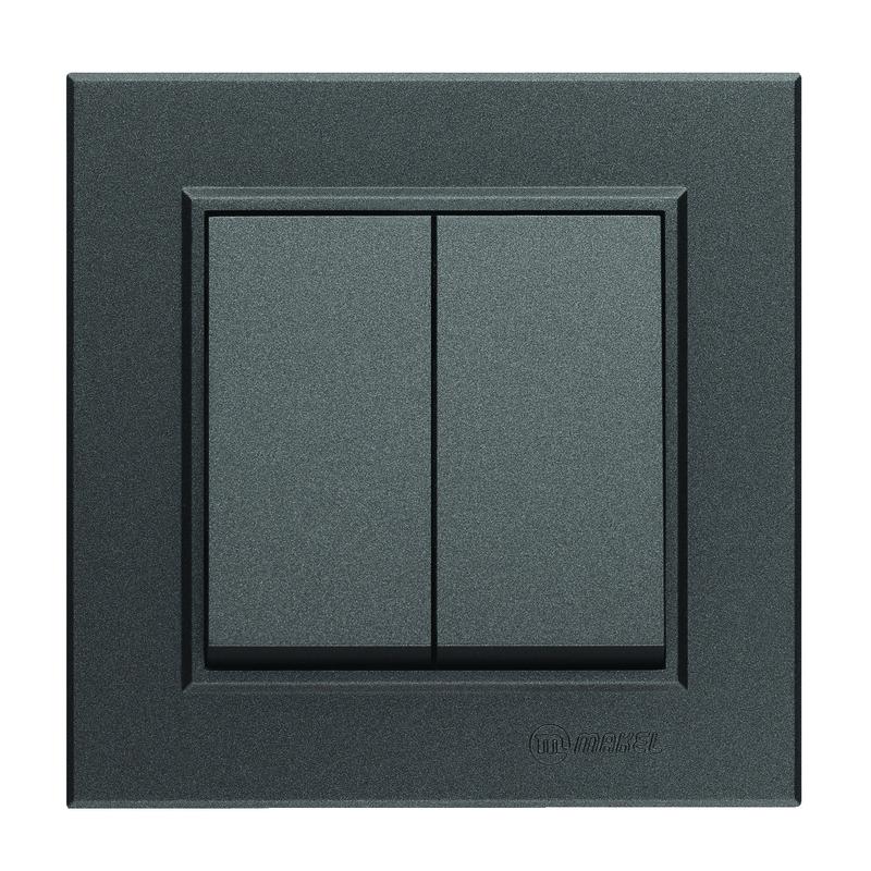 Выключатель 2-кл. СП Karea 10А IP20 дым. металлик 56050003 - Makel