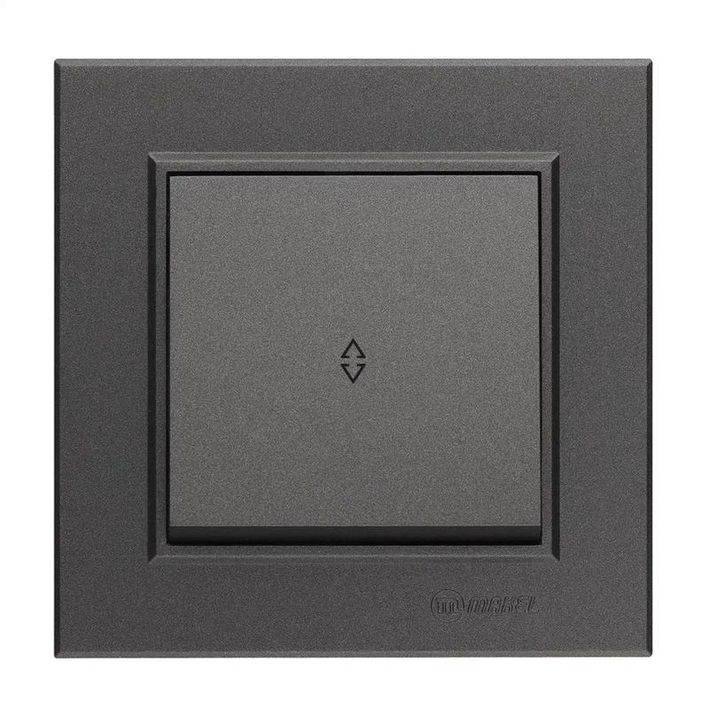 Переключатель проходной 1-кл. СП Karea 10А IP20 дым. металлик 56050005 - Makel