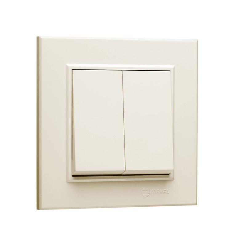 Выключатель 2-кл. СП Karea 10А IP20 крем. 56010003 - Makel