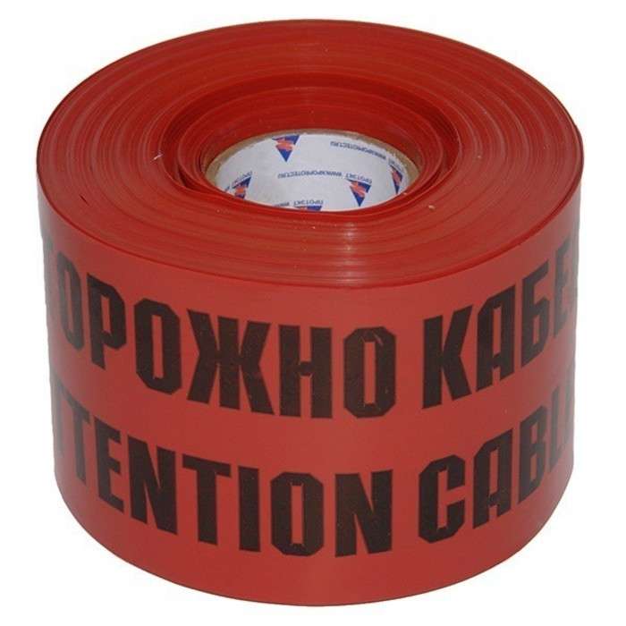 Лента сигнальная ЛСЭ-150мм "Осторожно кабель" красн./черн. (рул.100м) 8272 - Протэкт