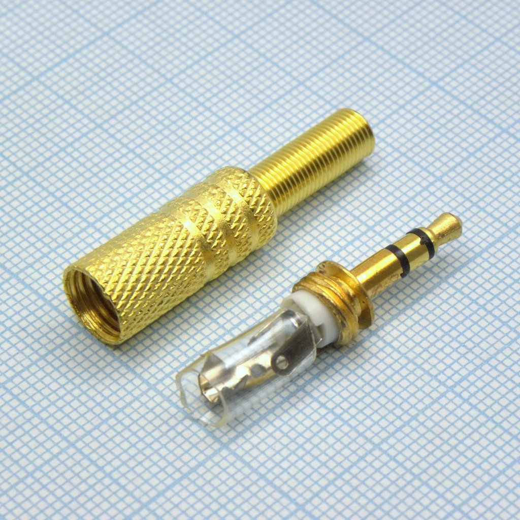TRS 3.5 (mini plug) штекер металл gold - .