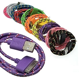 USB TO IPHONE4 ROUND BRAID 1M - RUICHI