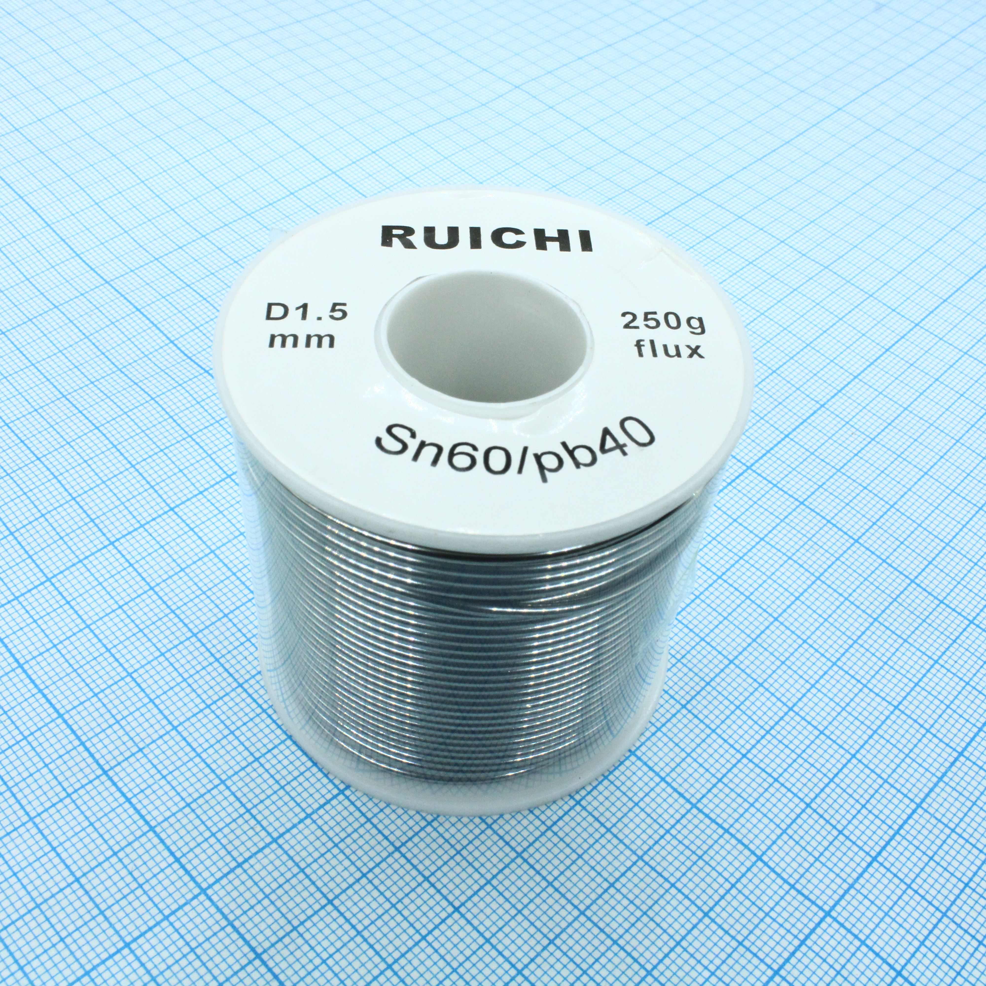 Припой SN60/PB40 1,5мм 250гр  с флюсом - RUICHI