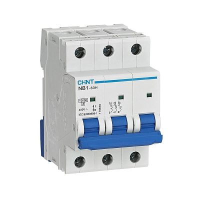 Выключатель автоматический модульный 3п C 2А 10кА NB1-63H CHINT 179869 - CHINT