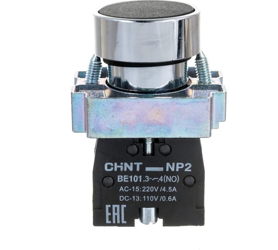 Кнопка управления NP2-BA21 без подсветки черн. 1НО IP40 CHINT 573787 - CHINT