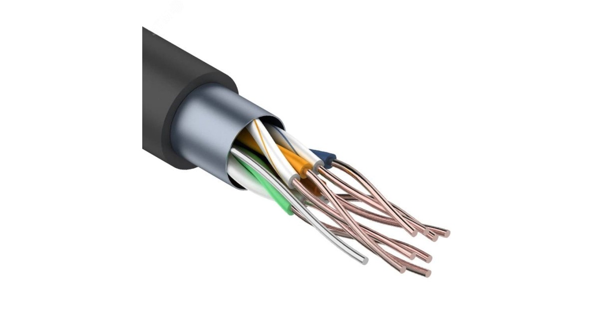 Купить Кабель витая пара F/UTP кат.5E 4х2х24AWG solid CU PE Outdoor черн. (м) 01-0146 Rexant оптом в Москве