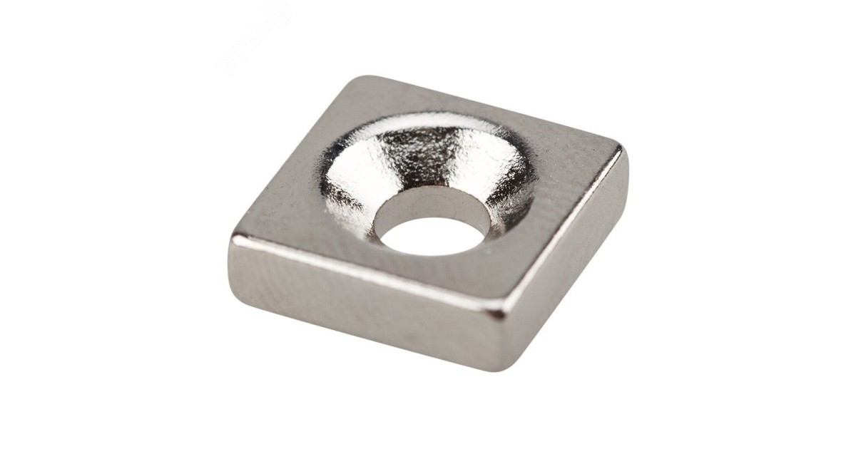 Купить Магнит неодимовый прямоугольник 10х10х3мм с зенковкой 6х3.5мм (блист.3 шт) 72-3700 Rexant оптом в Москве