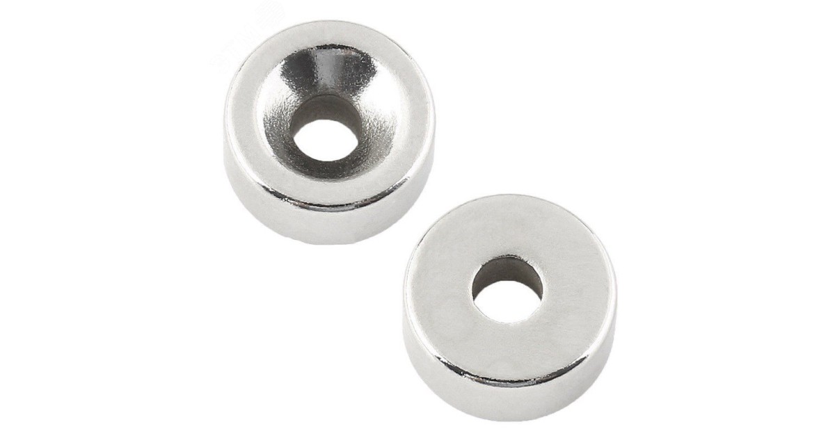 Купить Неодимовый магнитный диск 20х5 мм с зенковкой 10х4,5 мм (упаковка 2 шт.) 72-3603 Rexant оптом в Москве