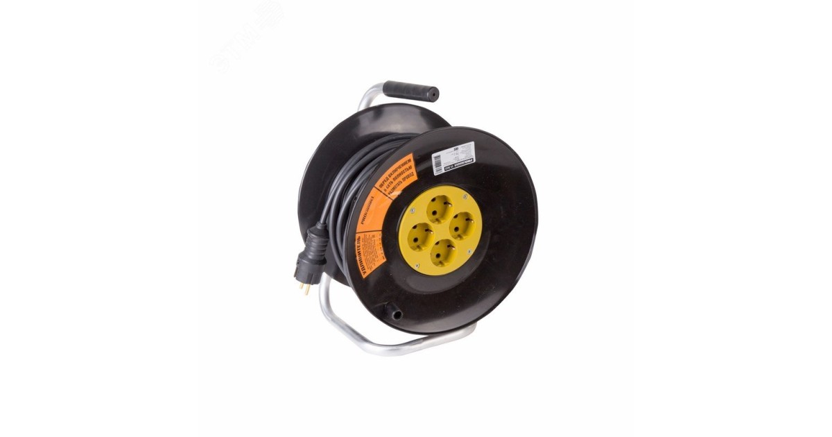 Купить Удлинитель силовой на катушке 4 гнезда с/з 50 м 3х2,5 мм PROFESSIONAL PROCONNECT 11-7615 Rexant оптом в Москве