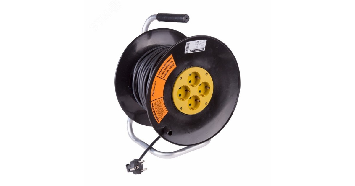 Купить Удлинитель силовой на катушке 4 гнезда с/з 50 м 3х1,5 мм OPTIMA PROCONNECT 11-7611 Rexant оптом в Москве