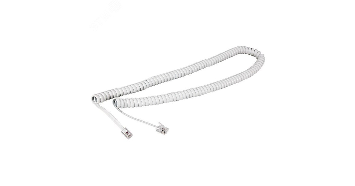 Купить Телефонный шнур, витой трубочный RJ-10(4P-4C), длина 4 метра, белый 18-2041 Rexant оптом в Москве