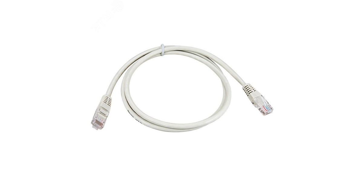 Купить Шнур коммутационный, патч-корд, U/UTP RJ45-RJ45 CAT 5e, PVC, серый, 1м, 18-1002 Rexant оптом в Москве
