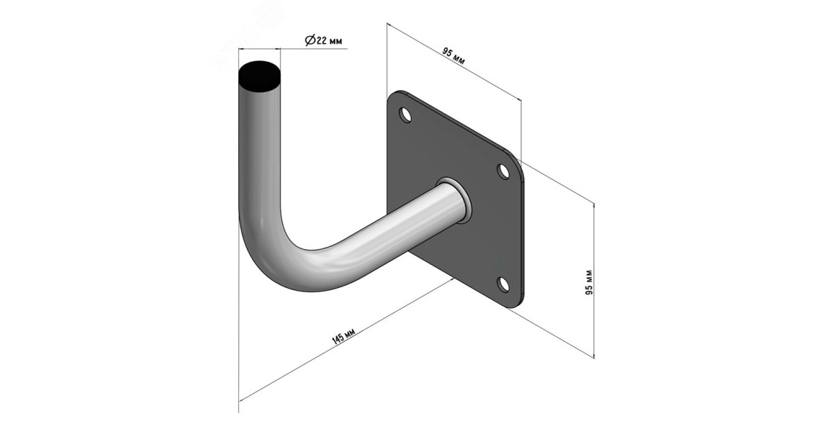 Купить Кронштейн эфирный Г-образный 14.5см 34-0580 Rexant оптом в Москве