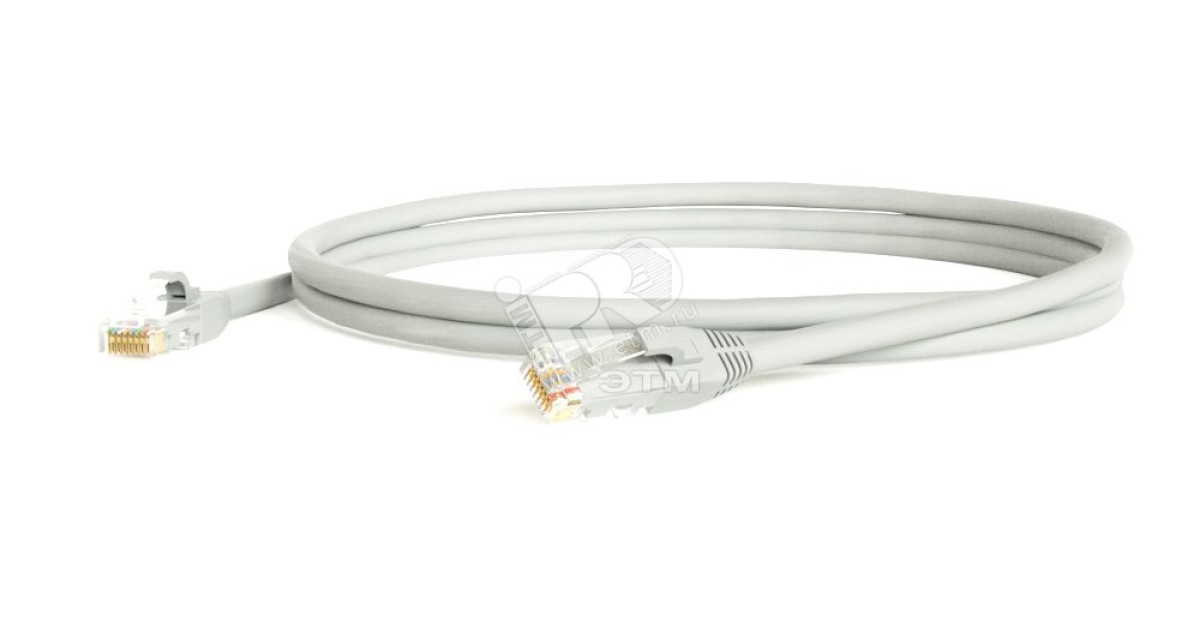 Купить Патч-корд кат.5E U/UTP LSZH 3м PC-LPM-UTP-RJ45-RJ45-C5e-3M-LSZH-GY сер. 42273 Hyperline оптом в Москве