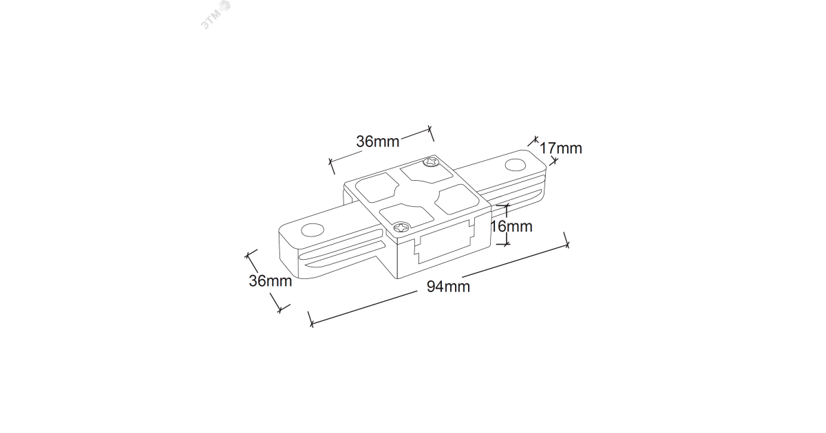 Купить Коннектор I-образный PTR P CI-BL черн. (пластик) Pro JazzWay 5052079 Jazzway оптом в Москве