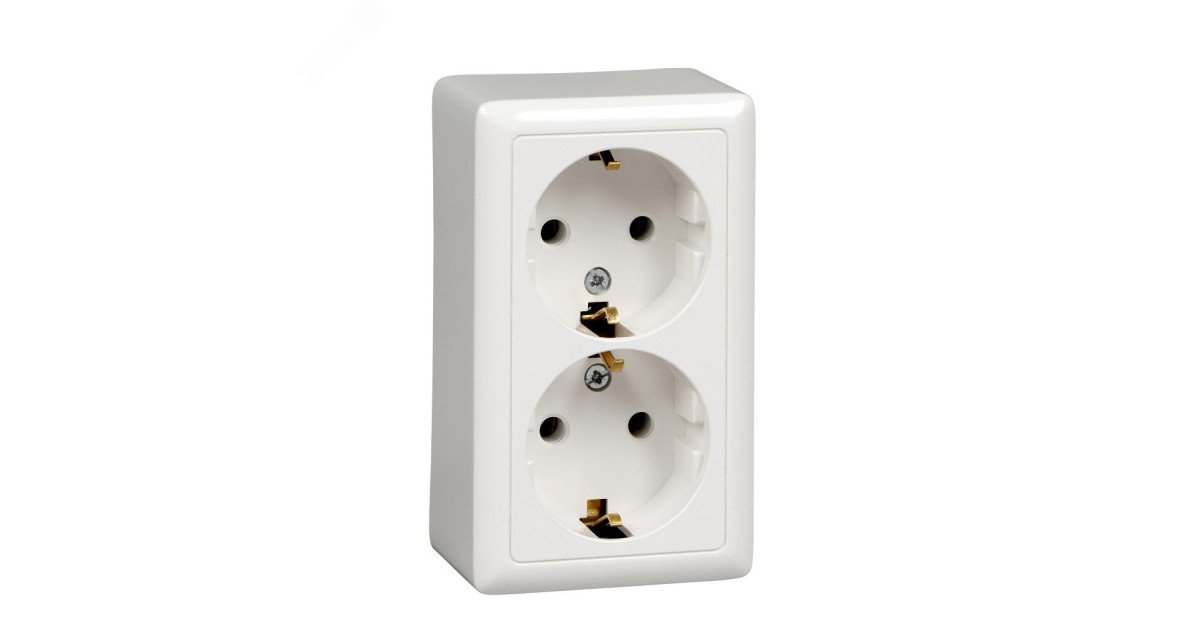 Купить Розетка 2-м ОП Хит 16А 250В с заземл. без защ. шторок с изолир. пластиной бел. SE RA16-238I-B Systeme Electric оптом в Москве
