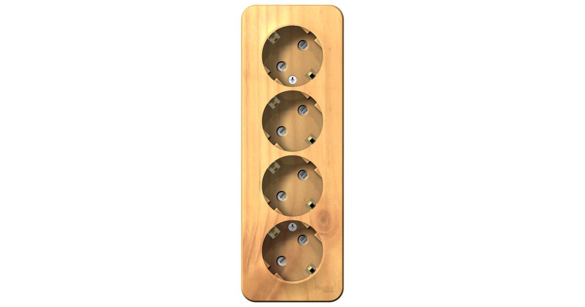 Купить Розетка 4-м ОП Blanca 16А IP20 250В с заземл. защ. шторки с изолир. пластиной ясень SE BLNRA011415 Systeme Electric оптом в Москве