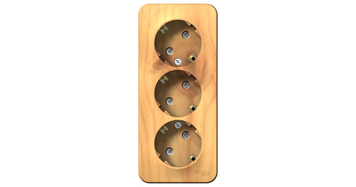 Купить Розетка 3-м ОП Blanca 16А IP20 250В с заземл. защ. шторки с изолир. пластиной ясень SE BLNRA011315 Systeme Electric оптом в Москве