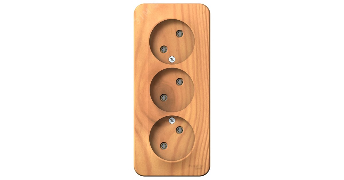 Купить Розетка 3-м ОП Blanca 16А IP20 250В без заземл. без защ. шторок с изолир. пластиной ясень SE BLNRA000315 Systeme Electric оптом в Москве