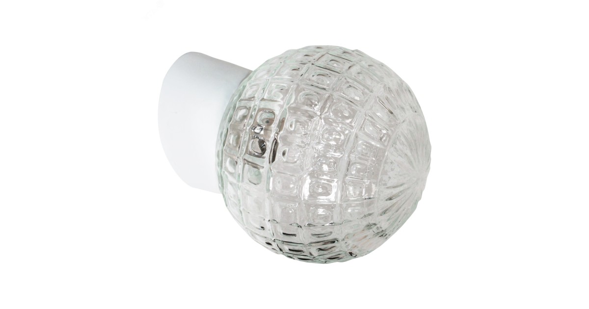 Купить Светильник НББ 64-60-080 "Гранат" d150 1х60Вт E27 IP20 прозр./корпус наклонный бел. 1005100179 Элетех оптом в Москве