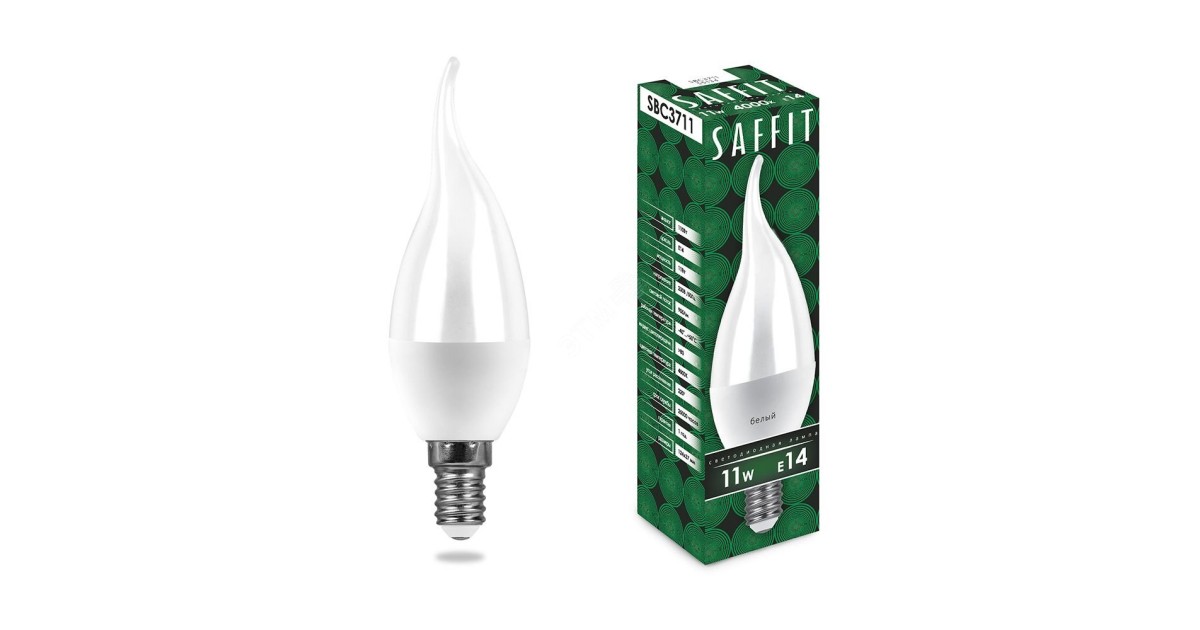 Купить Лампа светодиодная LED 11вт Е14 белый матовая свеча на ветру 55134 Feron оптом в Москве