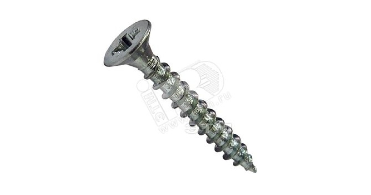 Купить Шуруп универсальный 4,5х35 потайная головка, остроконечный, оцинкованный (200шт) - коробка 102190 Tech-KREP оптом в Москве