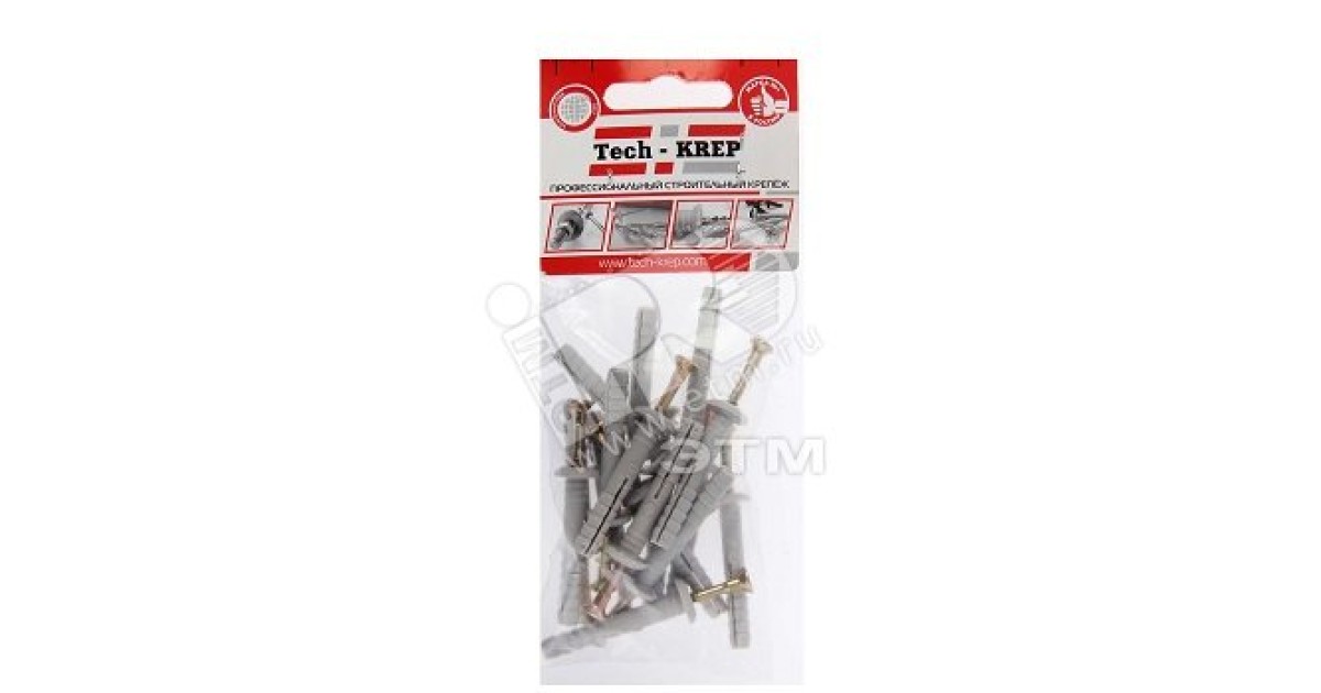 Купить Дюбель-гвоздь 6х40 с грибовидной манжетой полипропилен (уп.16шт) пакет Tech-Krep 102945 Tech-KREP оптом в Москве
