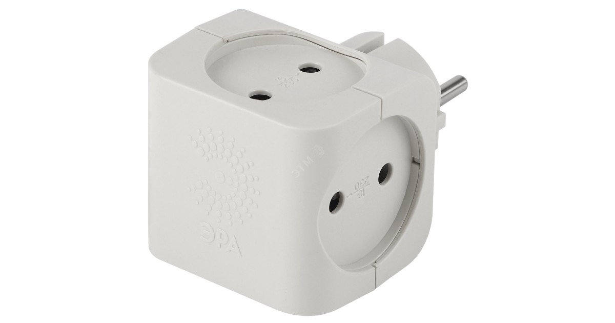 Купить Разветвитель 4-м без заземл. 16А IP20 SP-4-W бел. Б0005103 Эра оптом в Москве