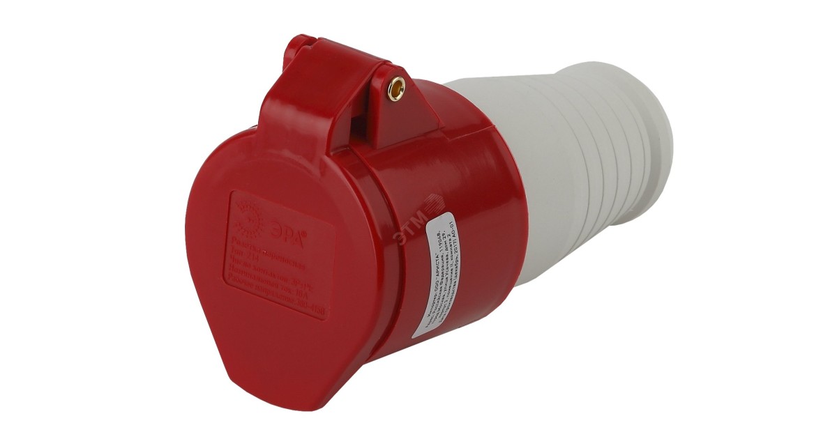 Купить Розетка переносная 214 3Р+РЕ 16А 380В IP44 (10/120/2160) Б0032862 Эра оптом в Москве