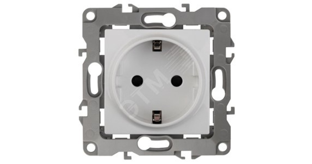 Купить Розетка 1-м СП 2 12-2101-01 16А IP20 16AX 250В 2P+E Schuko механизм бел. Б0014675 Эра оптом в Москве