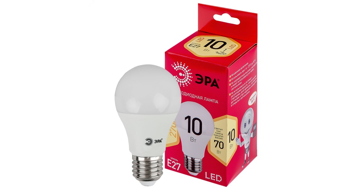 Купить Лампа светодиодная RED LINE LED A60-10W-827-E27 R 10Вт A60 груша 2700К тепл. бел. E27 Б0049634 Эра оптом в Москве