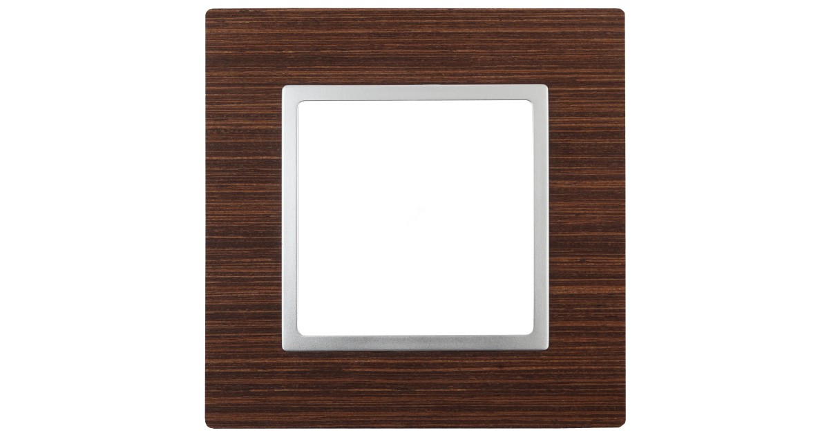 Купить 14-5301-10 Рамка на 1 пост, дерево, Elegance, венге+алюм (10/50/1800) Б0034569 Эра оптом в Москве