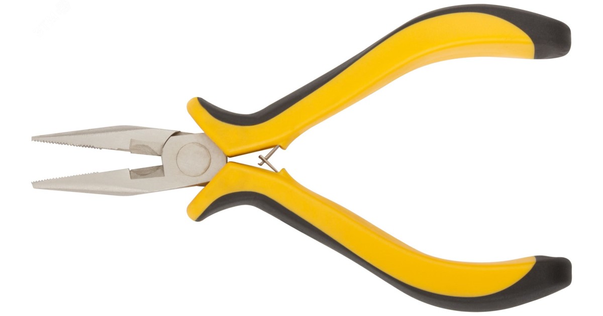 Купить Тонконосы ""мини"" Профи, никелированное покрытие, черно-желтые мягкие ручки 125 мм 51633 FIT оптом в Москве