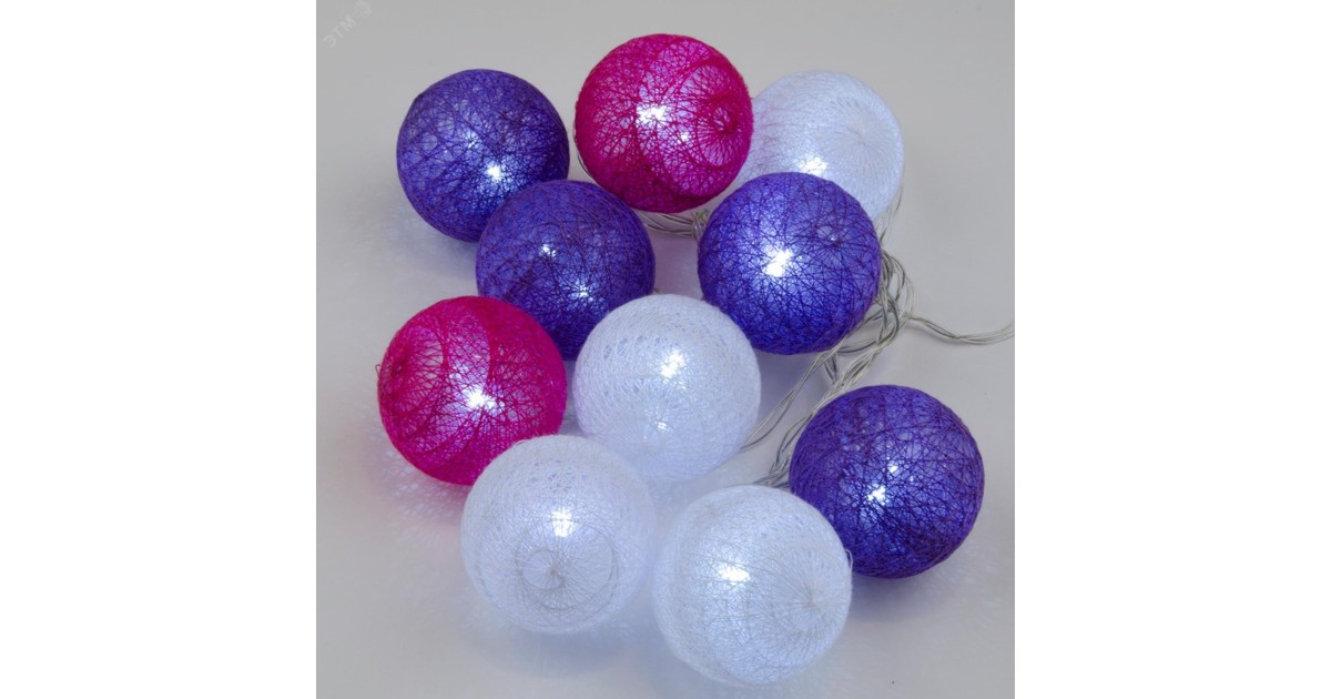 Купить Гирлянда LED "Клубки" ULD-S0200-010/STB/2AA WHITE IP20 TANGLES на батарейках 2AA (не в/к) 2м 10 диодов бел. свет Uniel UL-00007341 Uniel оптом в Москве