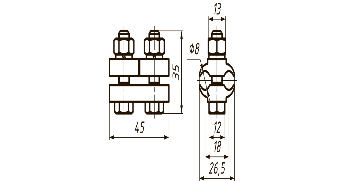 Купить Зажим плашечный ПА 1-1 (16 25 35кв.мм) 21100481 ВК оптом в Москве